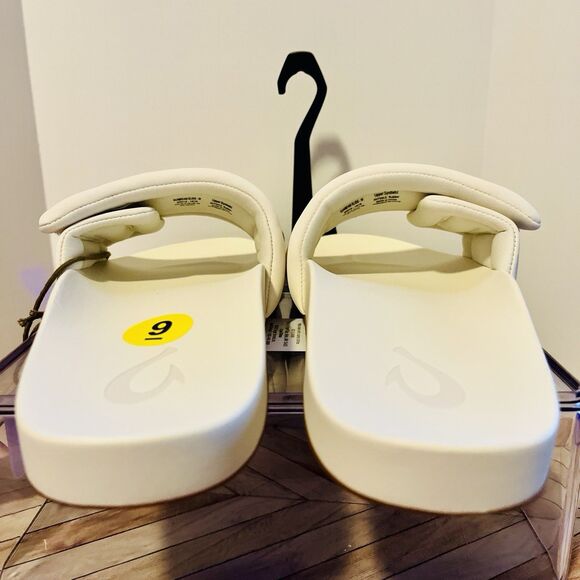 OluKai Sunbeam Slide Womens 9 Off White Comfort Sandal Beach Padded Arch Support - Picture 5 of 8